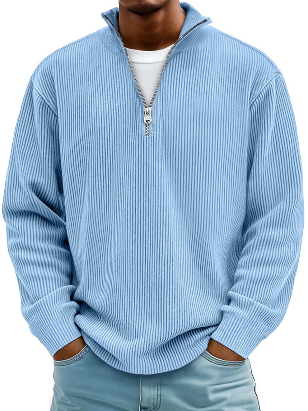 HARRISON OF CALIFORNIA | TRENDY ZIP SWEATER