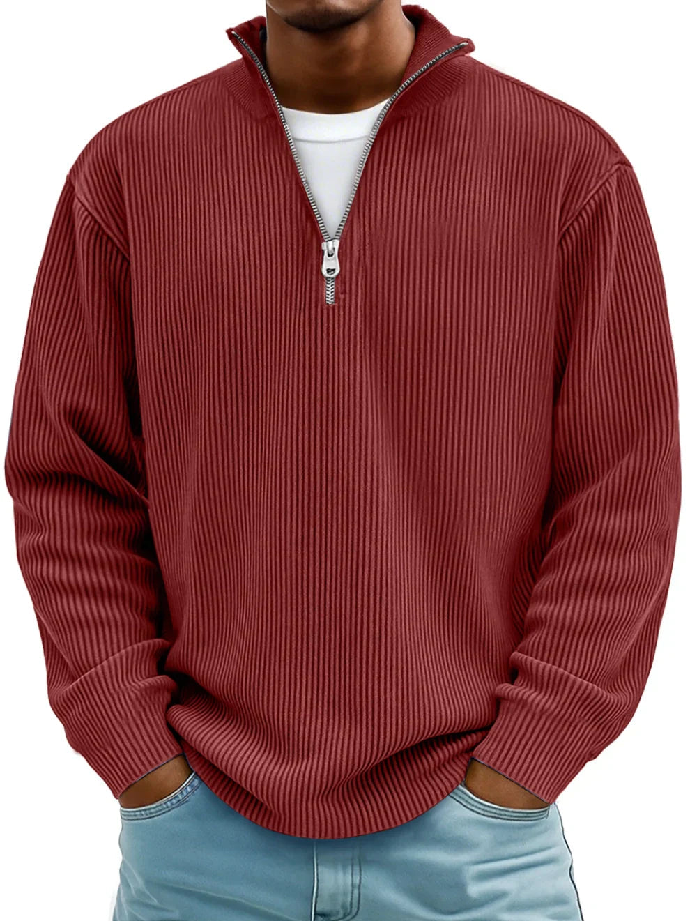 HARRISON OF CALIFORNIA | TRENDY ZIP SWEATER