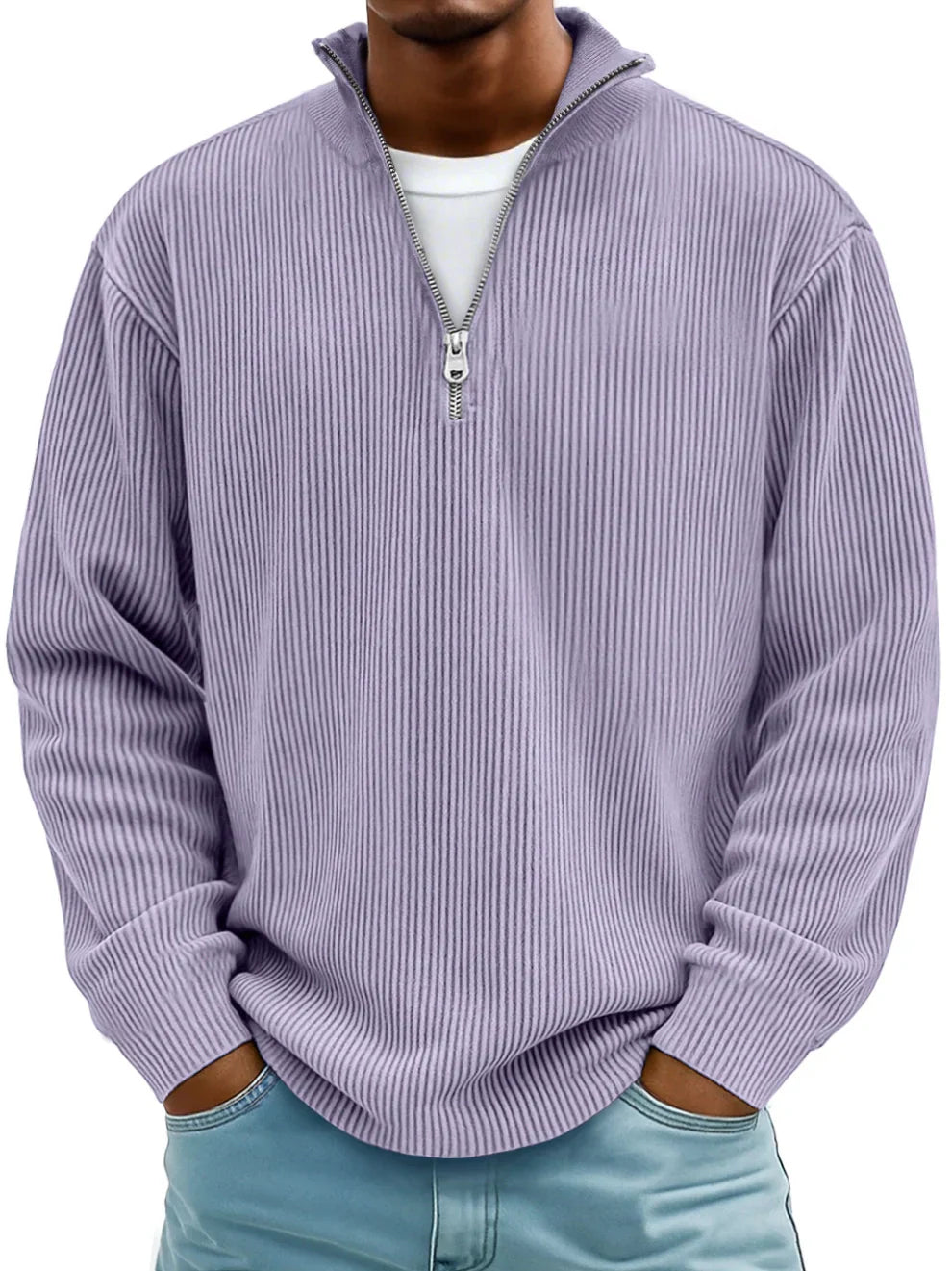 HARRISON OF CALIFORNIA | TRENDY ZIP SWEATER