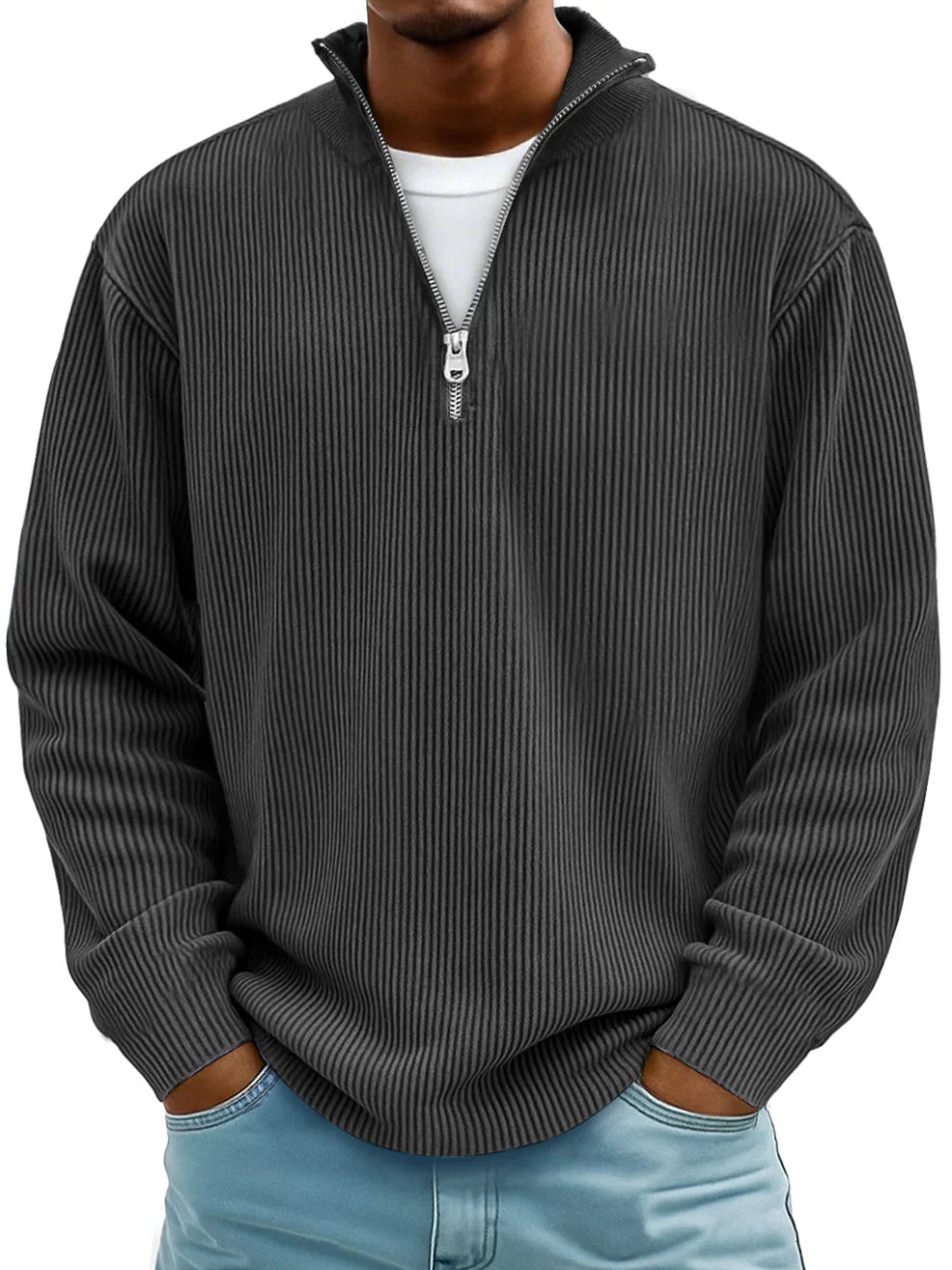 HARRISON OF CALIFORNIA | TRENDY ZIP SWEATER