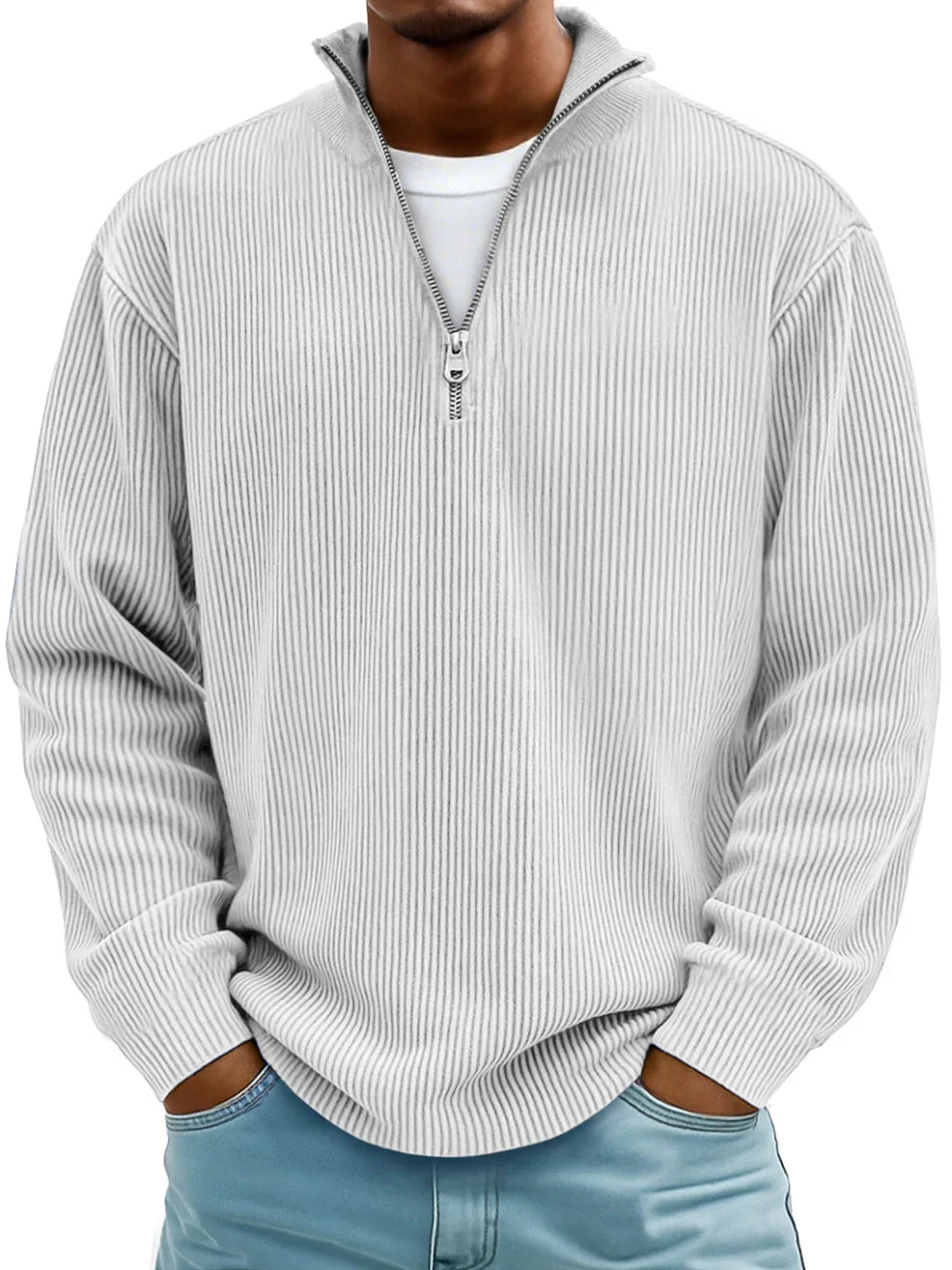 HARRISON OF CALIFORNIA | TRENDY ZIP SWEATER