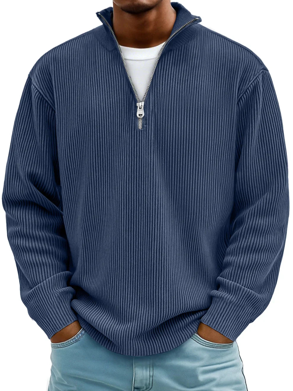HARRISON OF CALIFORNIA | TRENDY ZIP SWEATER