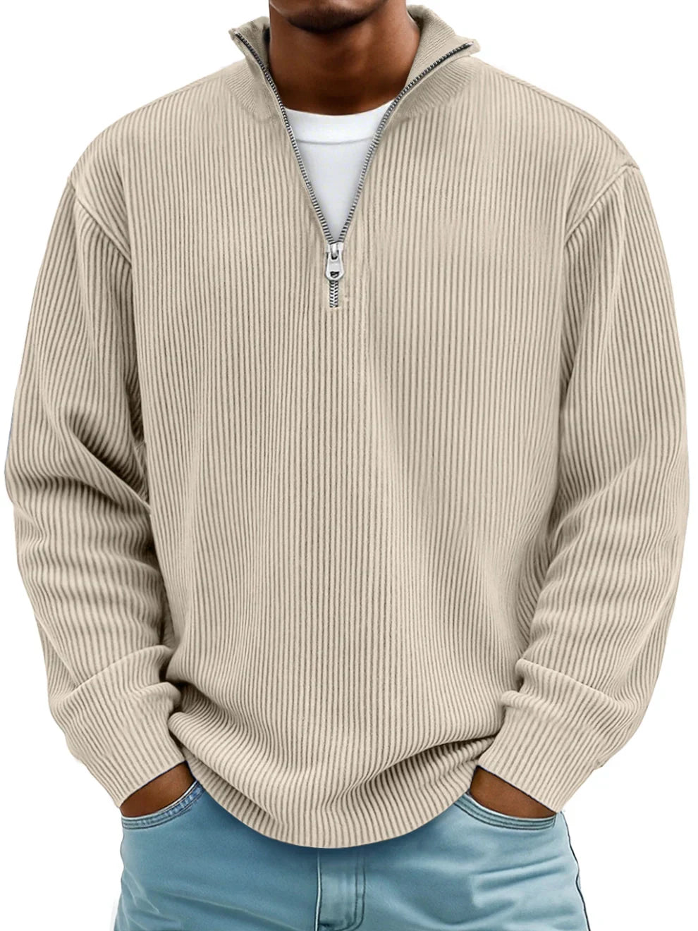 HARRISON OF CALIFORNIA | TRENDY ZIP SWEATER