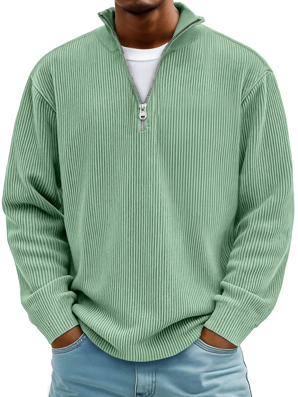 HARRISON OF CALIFORNIA | TRENDY ZIP SWEATER