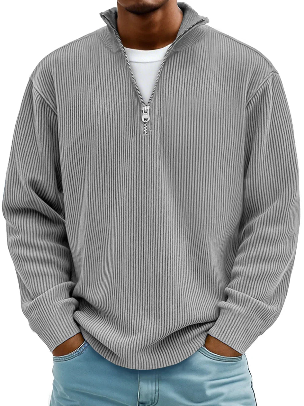 HARRISON OF CALIFORNIA | TRENDY ZIP SWEATER