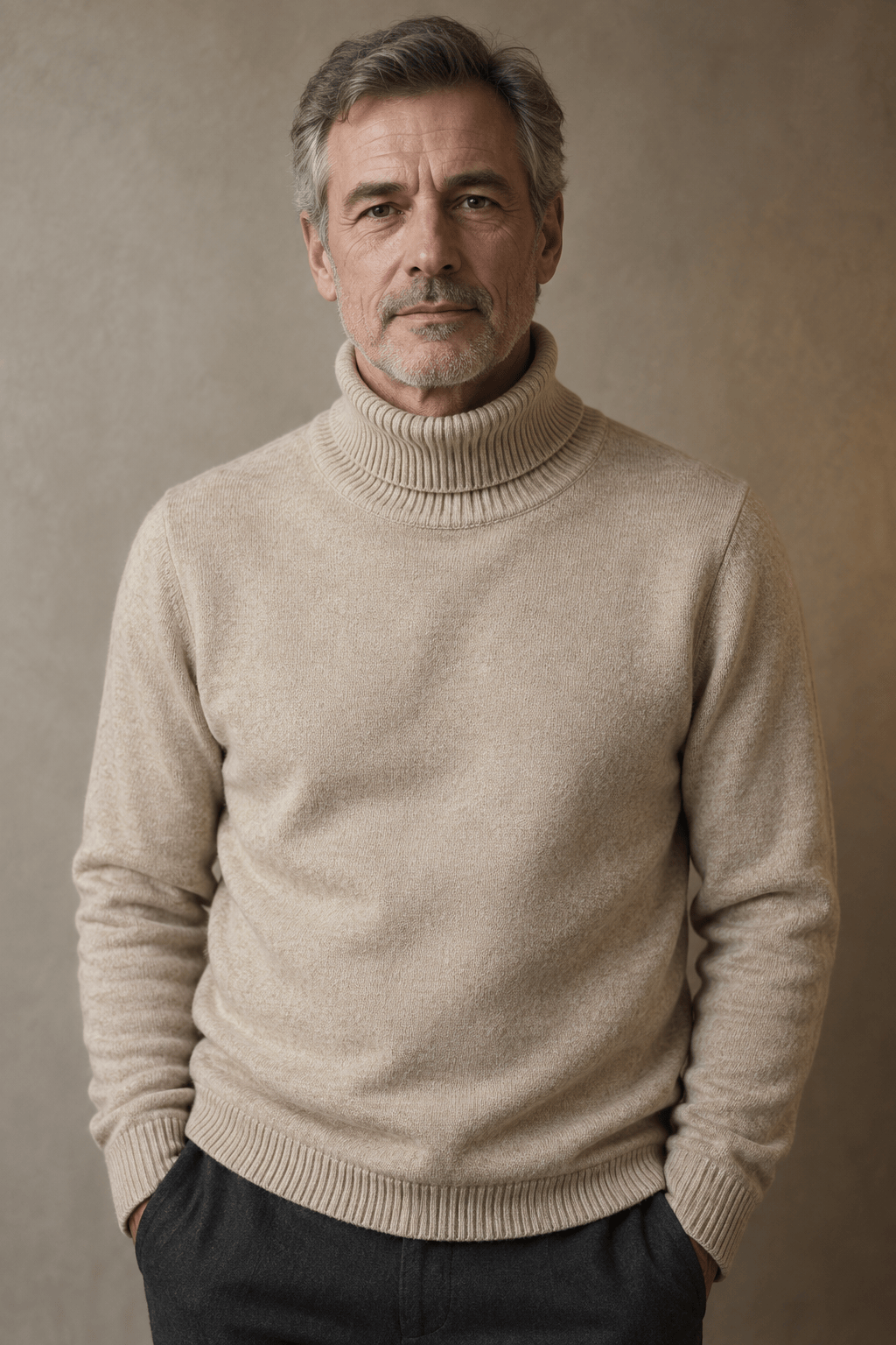 RIBBED TURTLENECK SWEATER FOR MEN