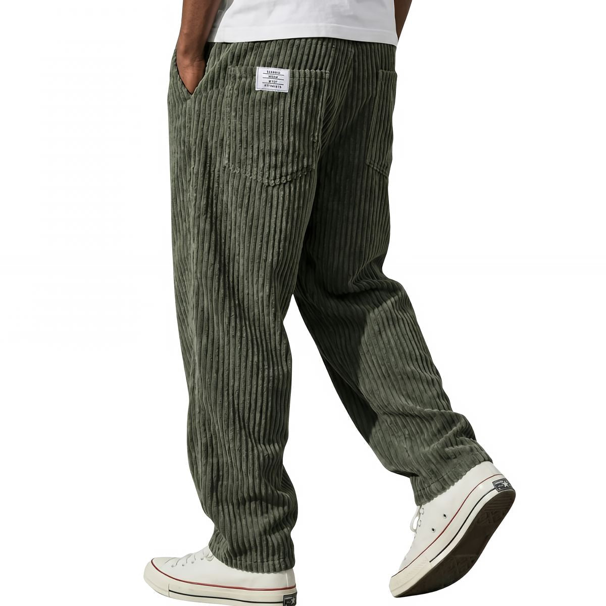 TEXTURED CORDUROY TROUSERS FOR MEN