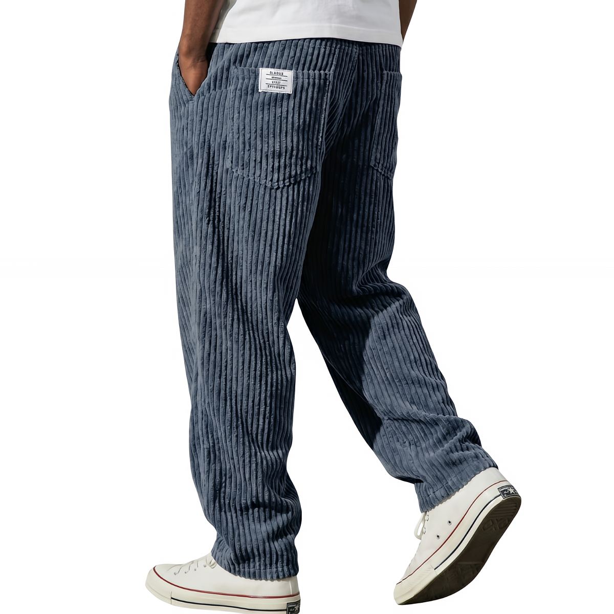 TEXTURED CORDUROY TROUSERS FOR MEN