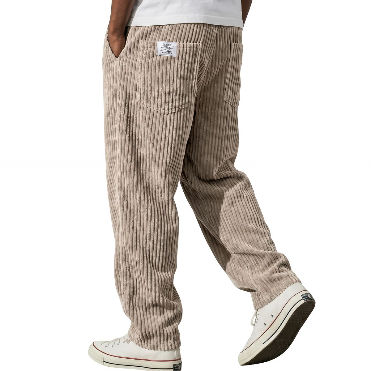 TEXTURED CORDUROY TROUSERS FOR MEN