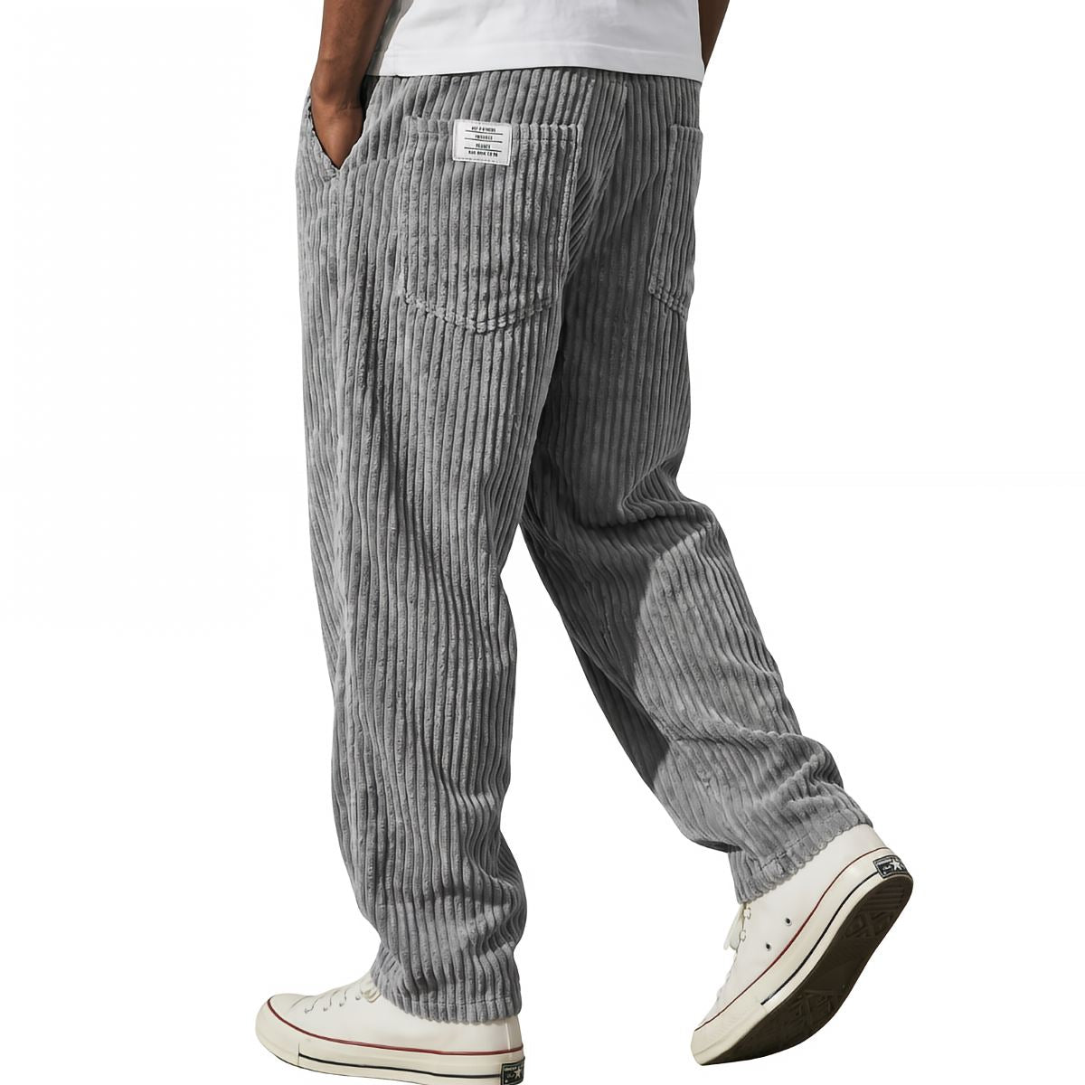 TEXTURED CORDUROY TROUSERS FOR MEN