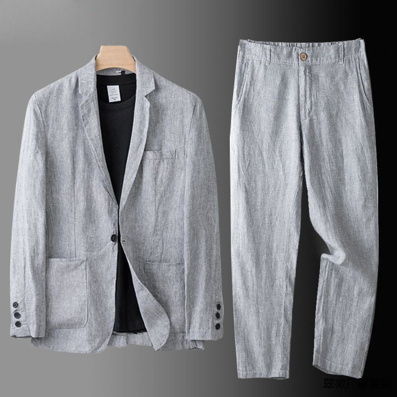 LINEN BLEND SUIT FOR MEN