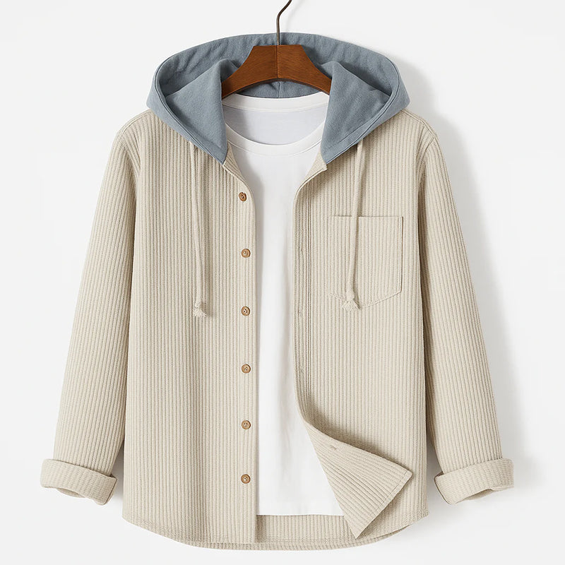 HARRISON OF CALIFORNIA | CORDUROY SHIRT WITH HOOD