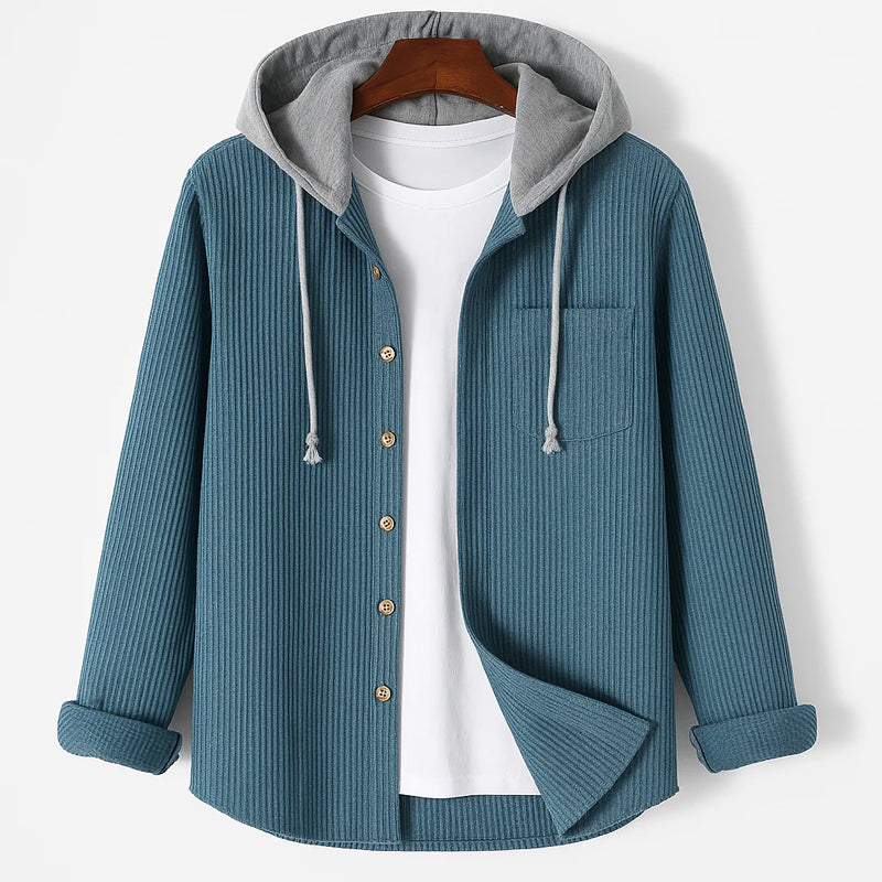 HARRISON OF CALIFORNIA | CORDUROY SHIRT WITH HOOD