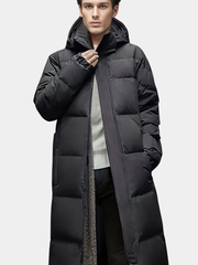 LONG HOODED PUFFER COAT FOR MEN