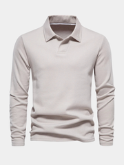 STRUCTURED COLLAR COTTON POLO FOR MEN