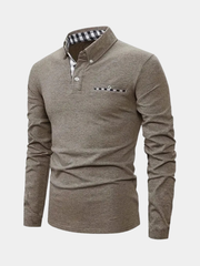 GEOMETRIC GRID POLO SHIRT FOR MEN