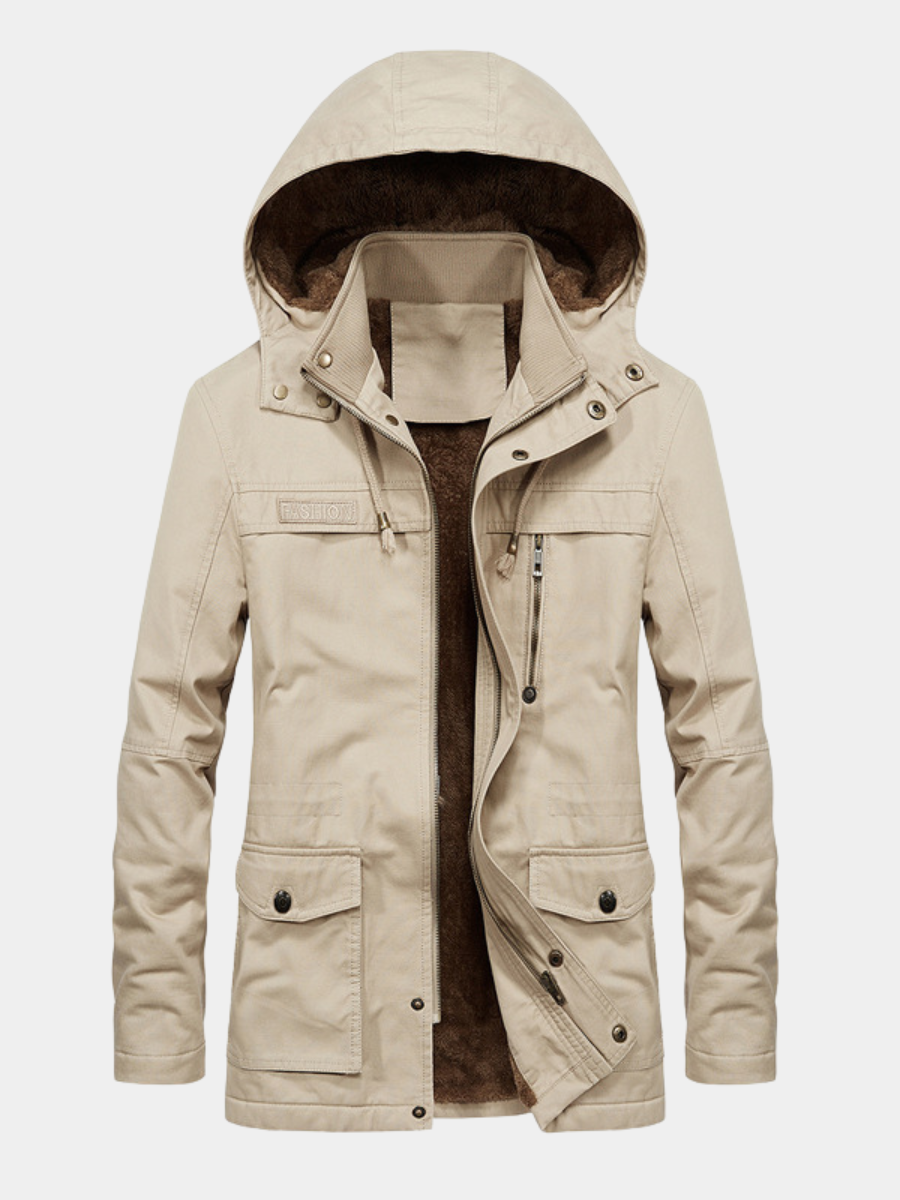 COTTON ZIP FRONT JACKET FOR MEN