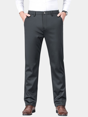 EMBROIDERED STRETCH TROUSERS FOR MEN