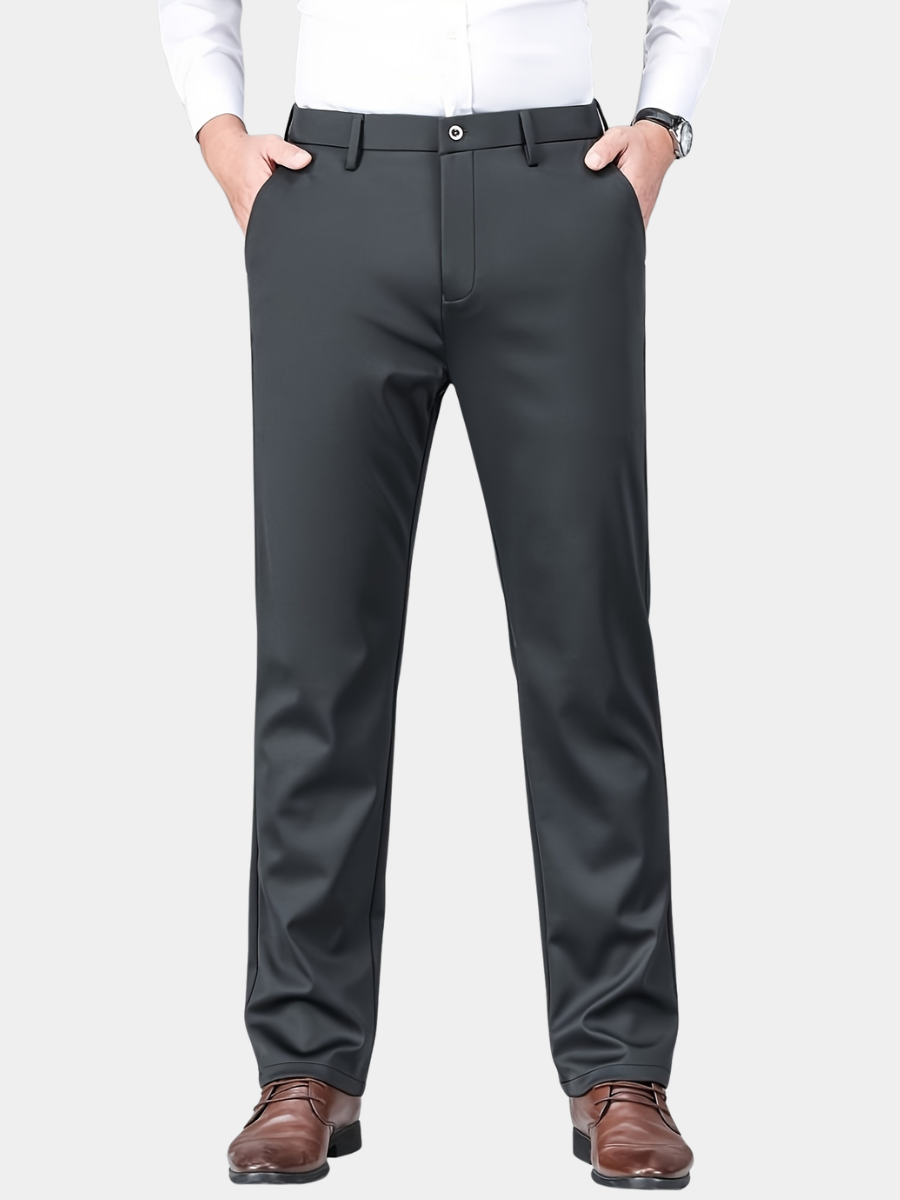 EMBROIDERED STRETCH TROUSERS FOR MEN