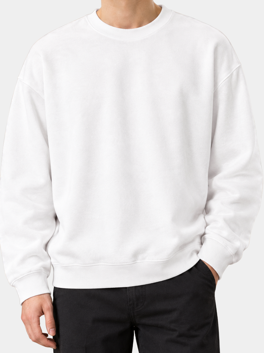 RELAXED FIT COTTON BLEND SWEATER FOR MEN