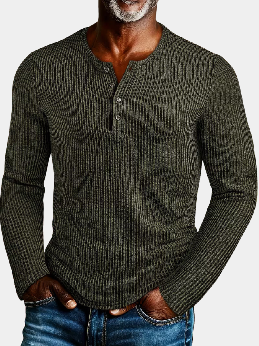 TEXTURED HENLEY SHIRT FOR MEN