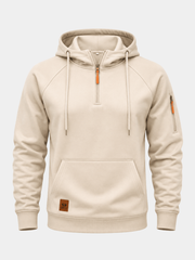 HALF ZIP HOODED SWEATSHIRT FOR MEN