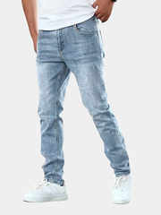 WASHED STRETCH DENIM JEANS FOR MEN