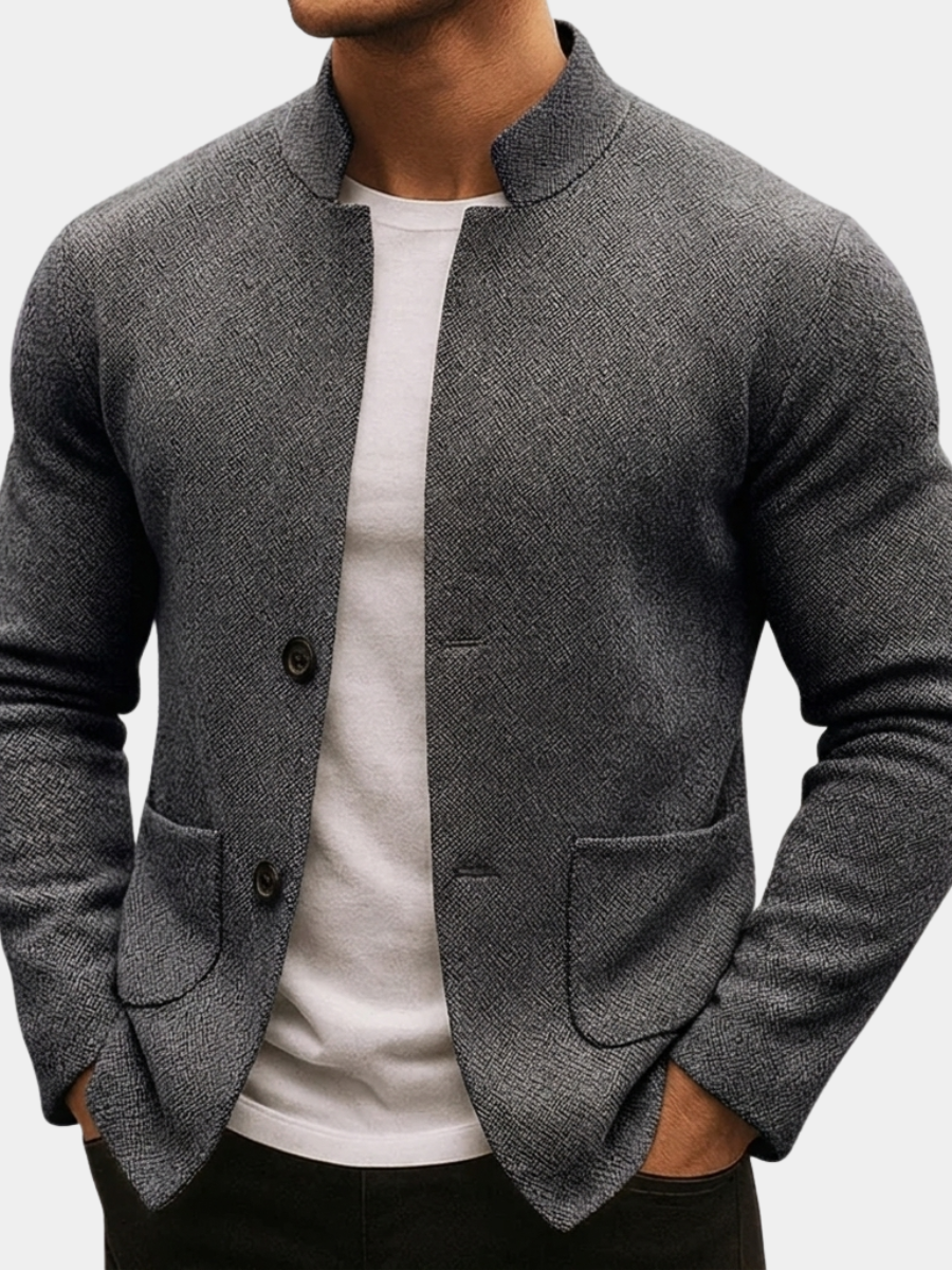 TEXTURED KNIT BUTTON JACKET FOR MEN (VIP)