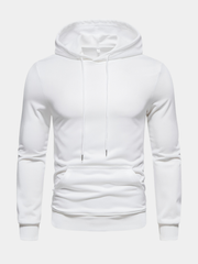 SOLID DRAWSTRING HOODIE FOR MEN