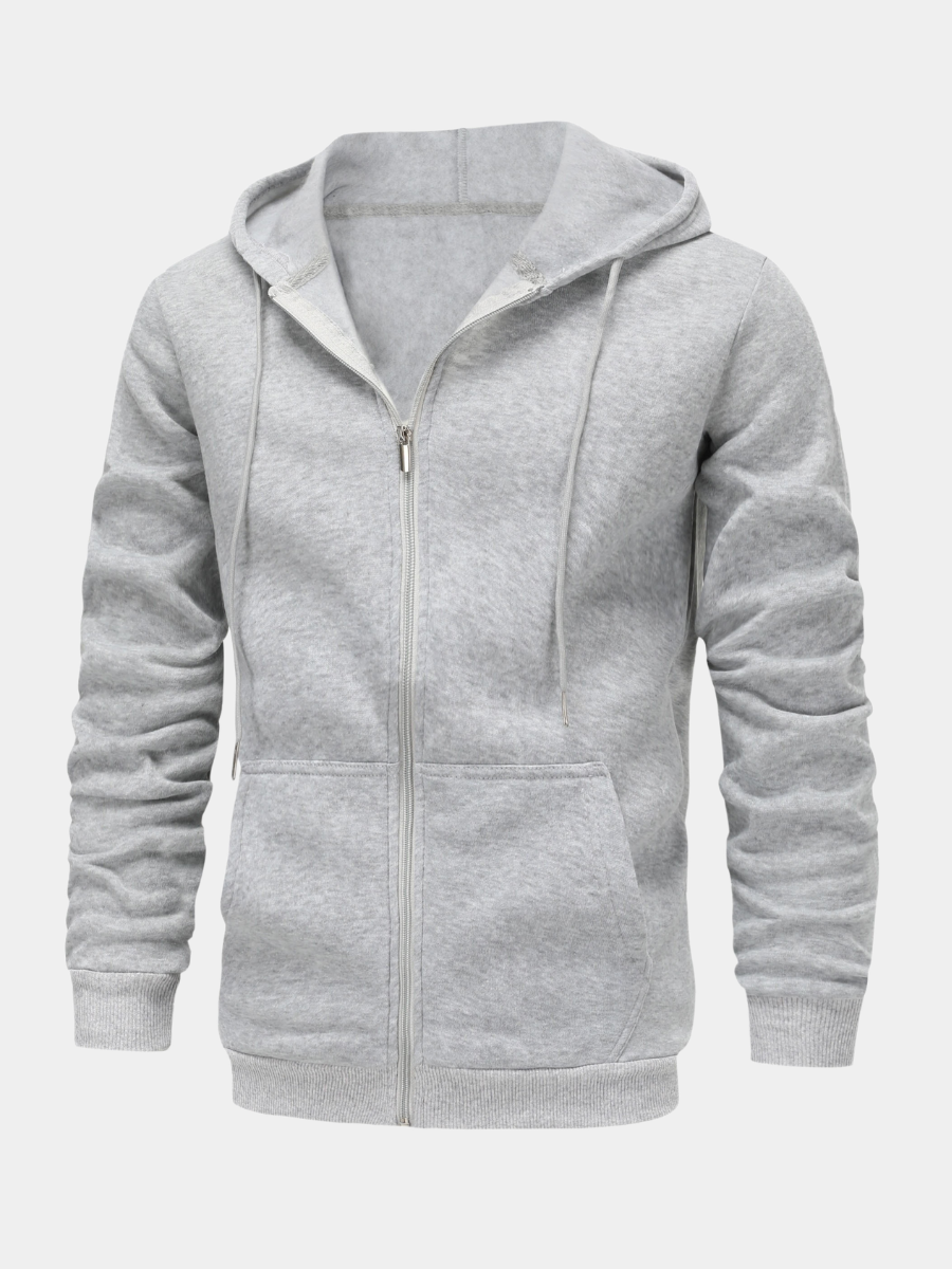 FLEECE LINED ZIP HOODIE FOR MEN
