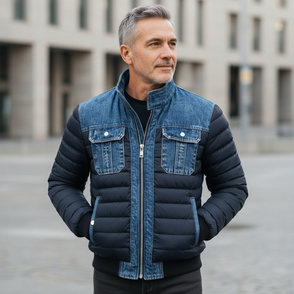 HYBRID INSULATED DENIM JACKET FOR MEN