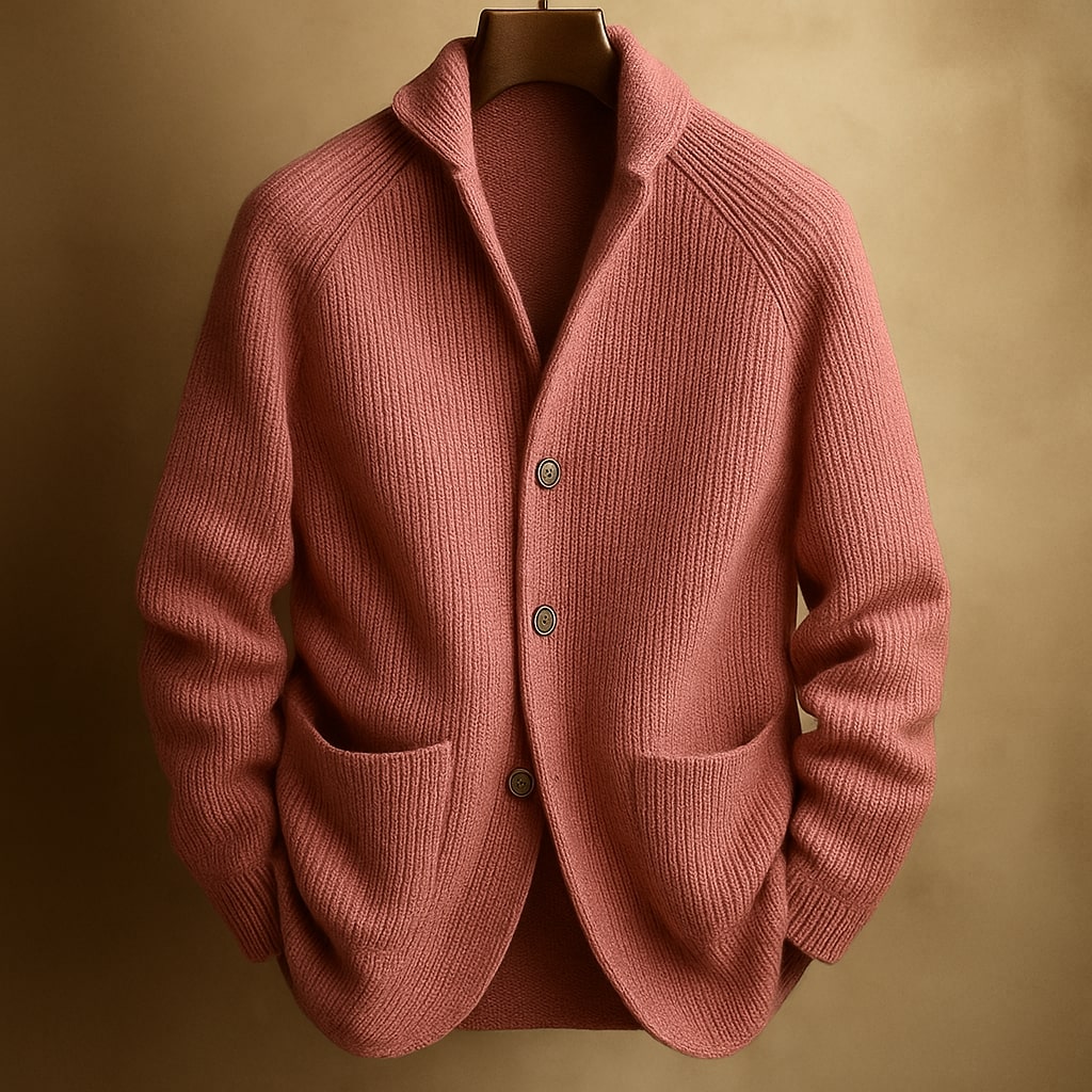 HARRISON OF CALIFORNIA | CARDIGAN IN RIBBED WOOL FOR MEN