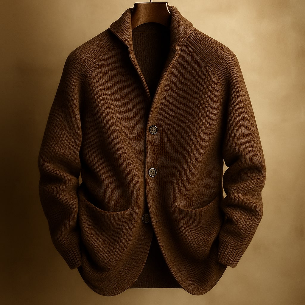 HARRISON OF CALIFORNIA | CARDIGAN IN RIBBED WOOL FOR MEN