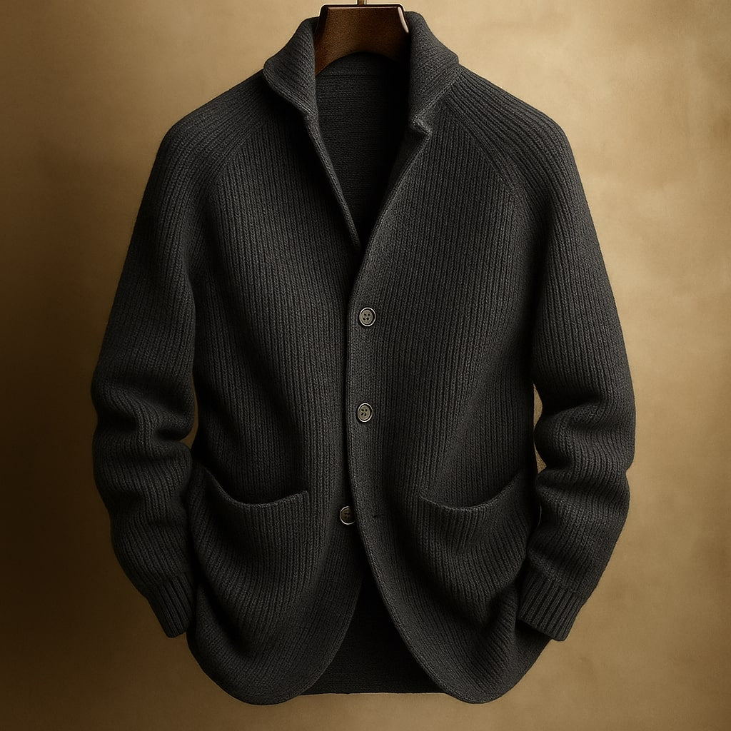 HARRISON OF CALIFORNIA | CARDIGAN IN RIBBED WOOL FOR MEN
