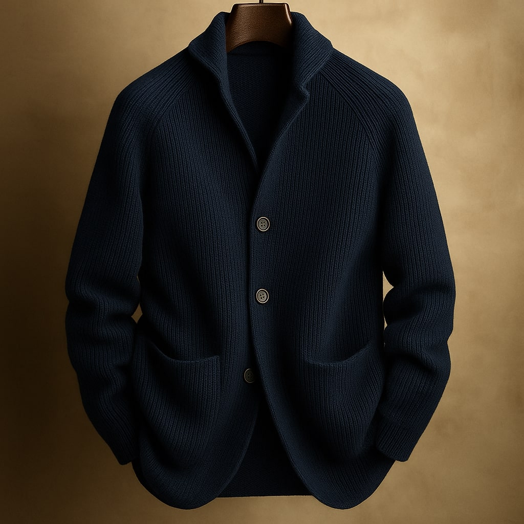 HARRISON OF CALIFORNIA | CARDIGAN IN RIBBED WOOL FOR MEN