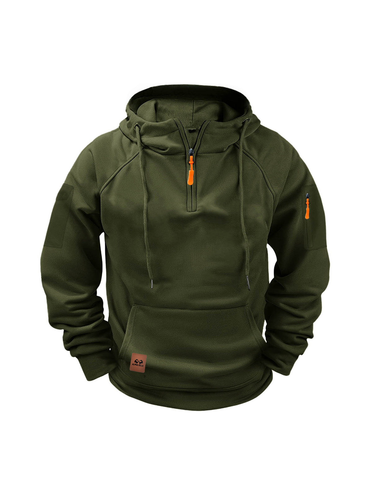 HALF ZIP HOODED SWEATSHIRT FOR MEN