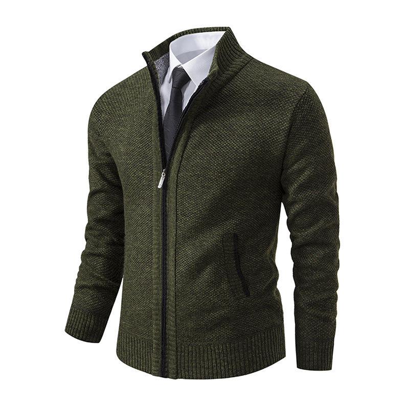 ZIP UP KNIT CARDIGAN FOR MEN