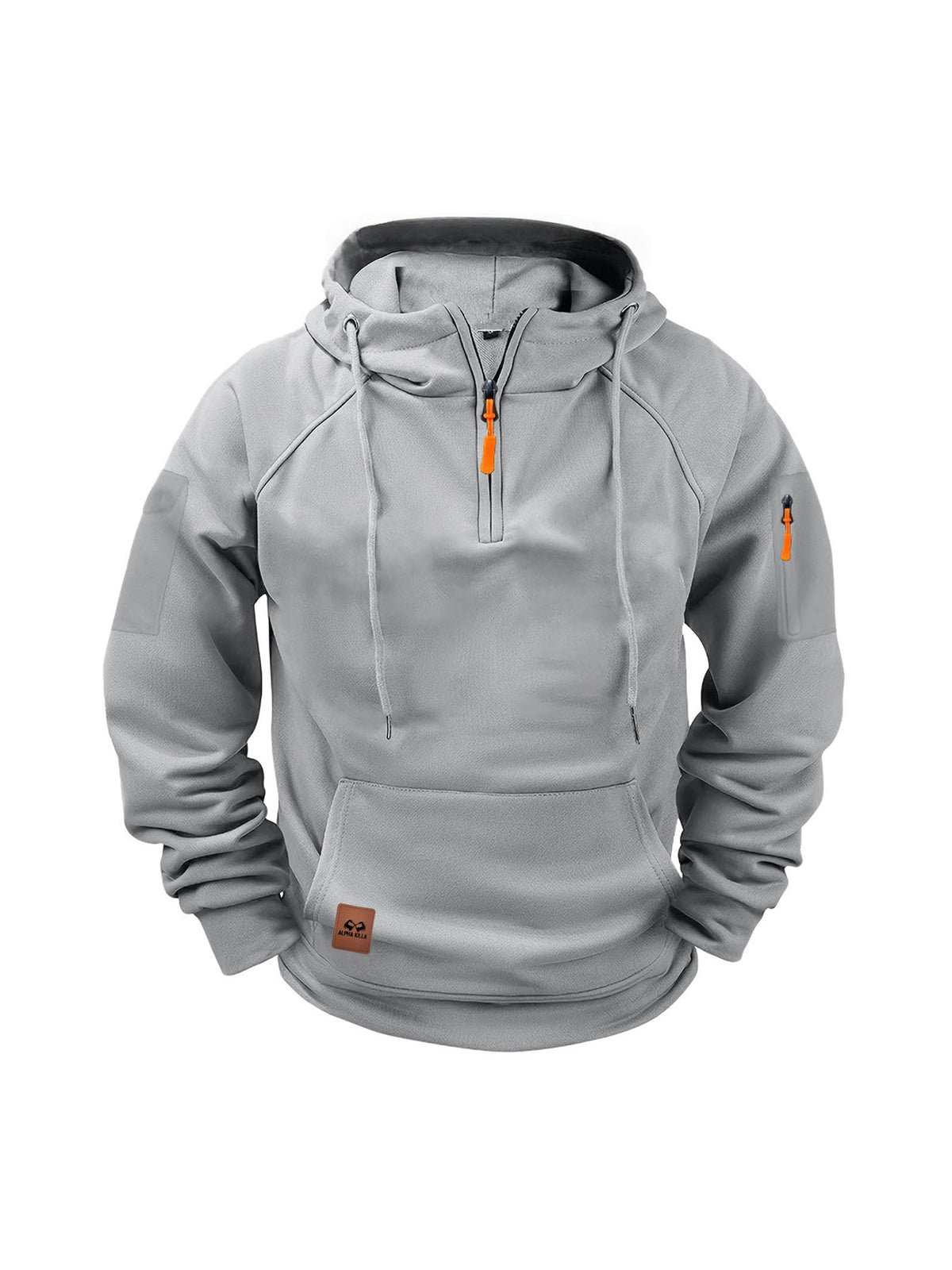 HALF ZIP HOODED SWEATSHIRT FOR MEN