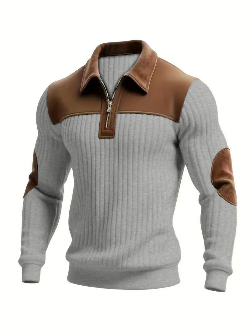 RIBBED HALF ZIP SWEATER FOR MEN (VIP)
