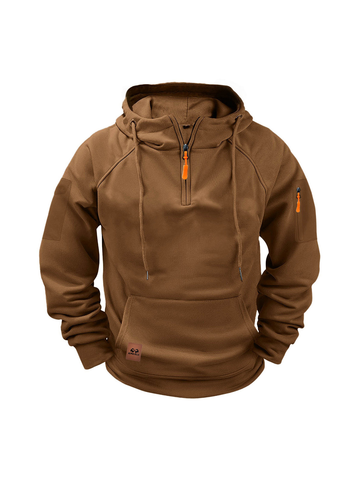 HALF ZIP HOODED SWEATSHIRT FOR MEN