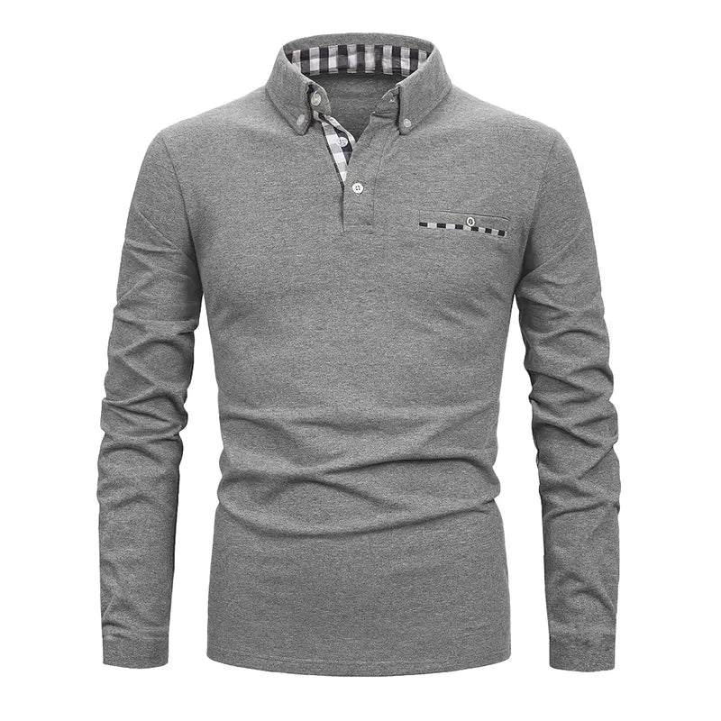 GEOMETRIC GRID POLO SHIRT FOR MEN