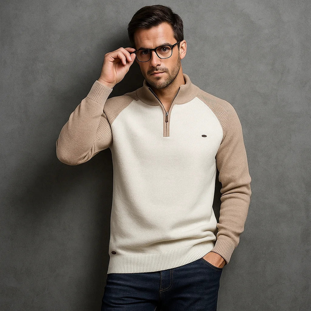 QUARTER ZIP SWEATER FOR MEN
