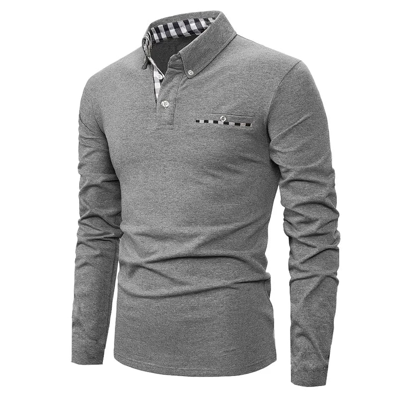 GEOMETRIC GRID POLO SHIRT FOR MEN
