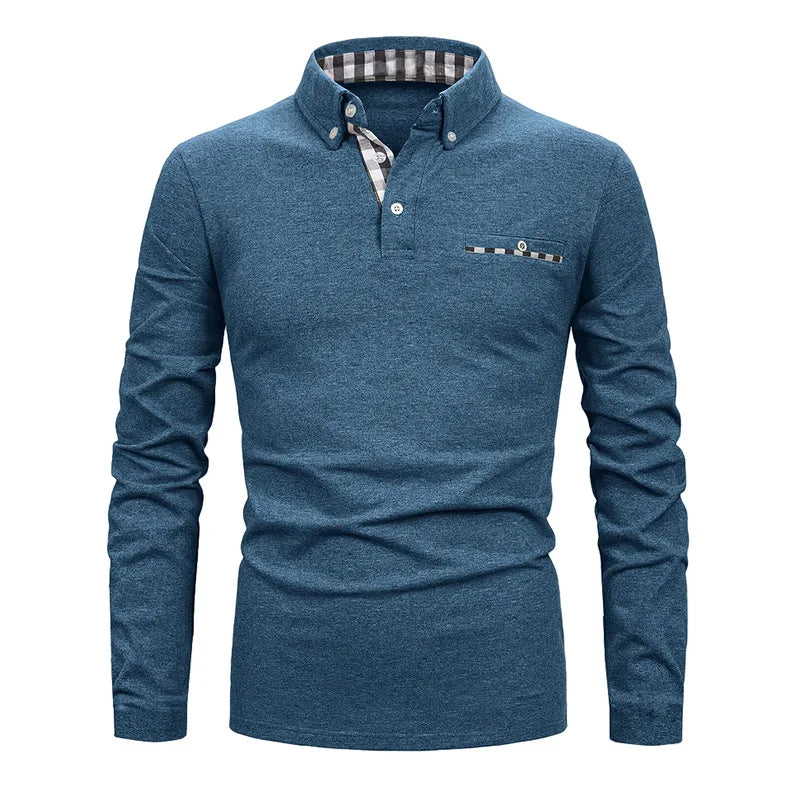 GEOMETRIC GRID POLO SHIRT FOR MEN
