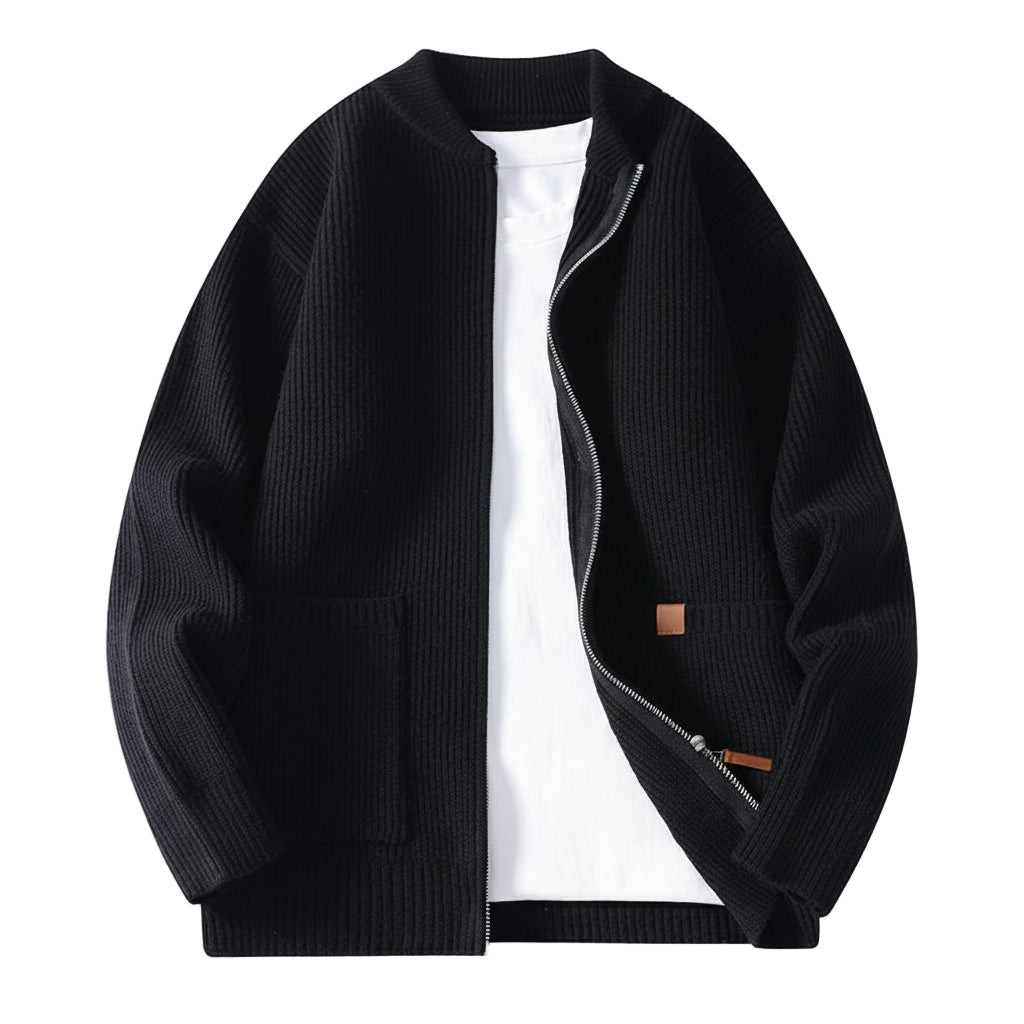 RIBBED KNIT JACKET FOR MEN