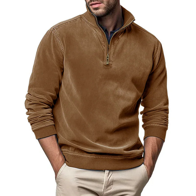 PLUSH ZIP SWEATER FOR MEN