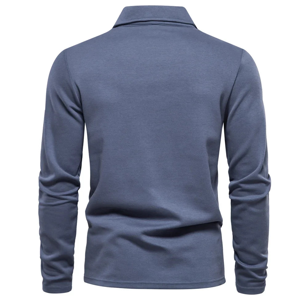 STRUCTURED COLLAR COTTON POLO FOR MEN