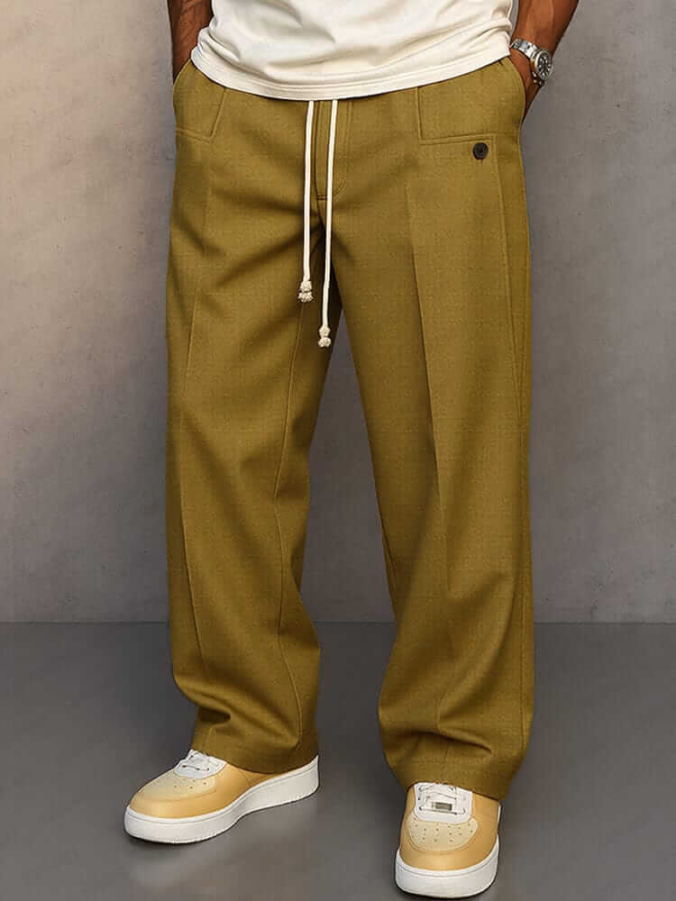 RELAXED FIT COTTON TROUSERS FOR MEN