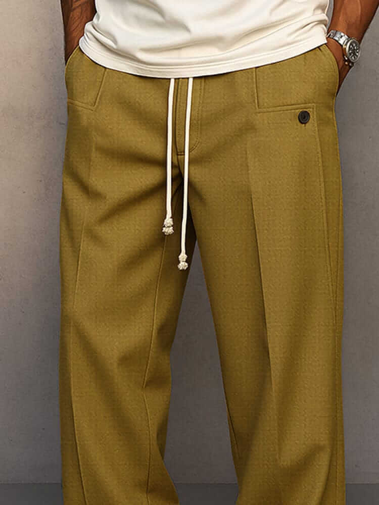 RELAXED FIT COTTON TROUSERS FOR MEN