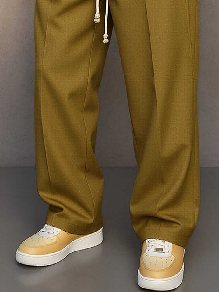 RELAXED FIT COTTON TROUSERS FOR MEN